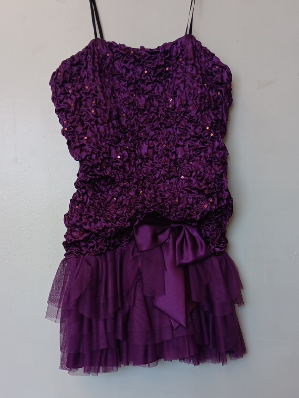Vintage Josh and Jazz Purple Ruffled Sequin Cocktail Dress
